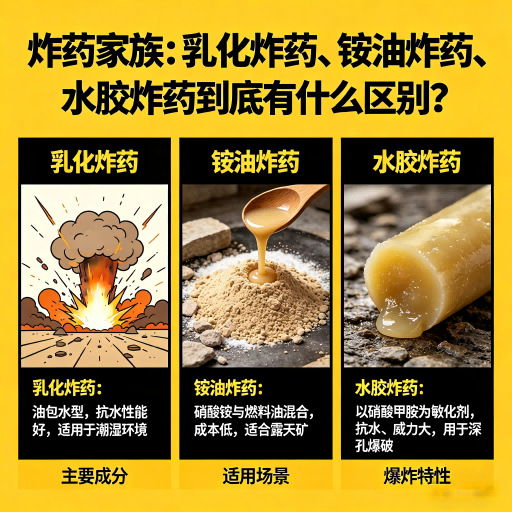 锦江炸药家族：乳化炸药、铵油炸药、水胶炸药到底有什么区别？